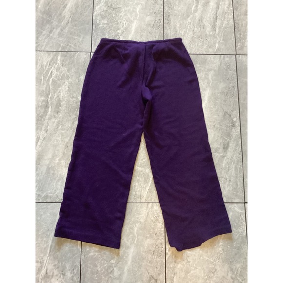 EILEEN FISHER Petite Purple Wool Blend Wide Leg Cropped Pants PS - Picture 3 of 5